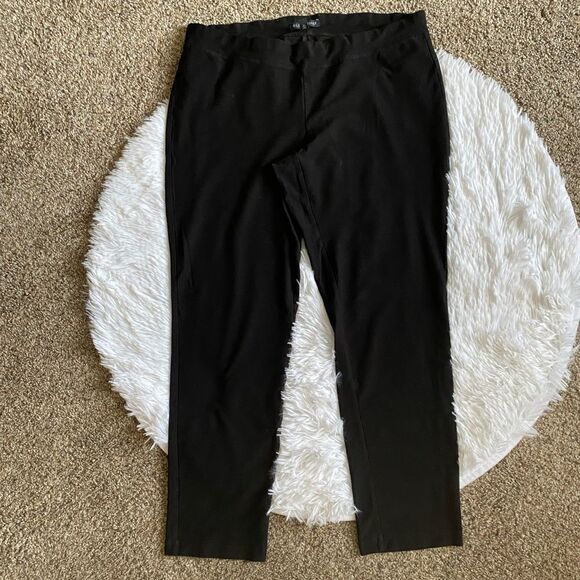 Eileen Fisher Pants Pull On Elastic Waist Black Womens Size Small - Picture 1 of 6